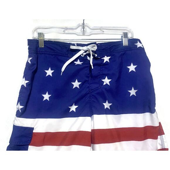 Bioworld Board Shorts Swim Suit Men's Large Stars and Stripes Patriotic - Picture 4 of 7